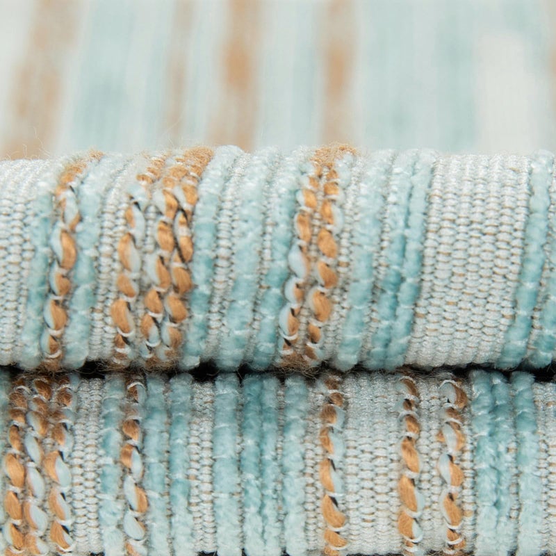 Yeiotsy Pillow Cases Blue, Pack of 2, Decorative Throw Pillow Covers Striped Bohemia Couch Cushion Covers for Sofa Home Decor (Light Blue, 18 X 18 Inches) - Image 3